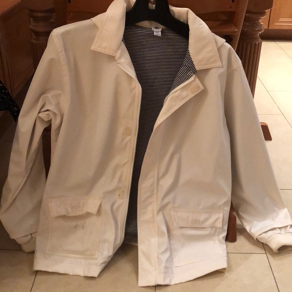 Petit Bateau girls size 12 white rain coat
